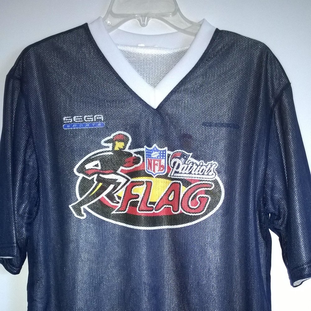 MEN'S PATRIOTS NFL FLAG FOOTBALL REVERSABLE V NECK SHIRT LARGE